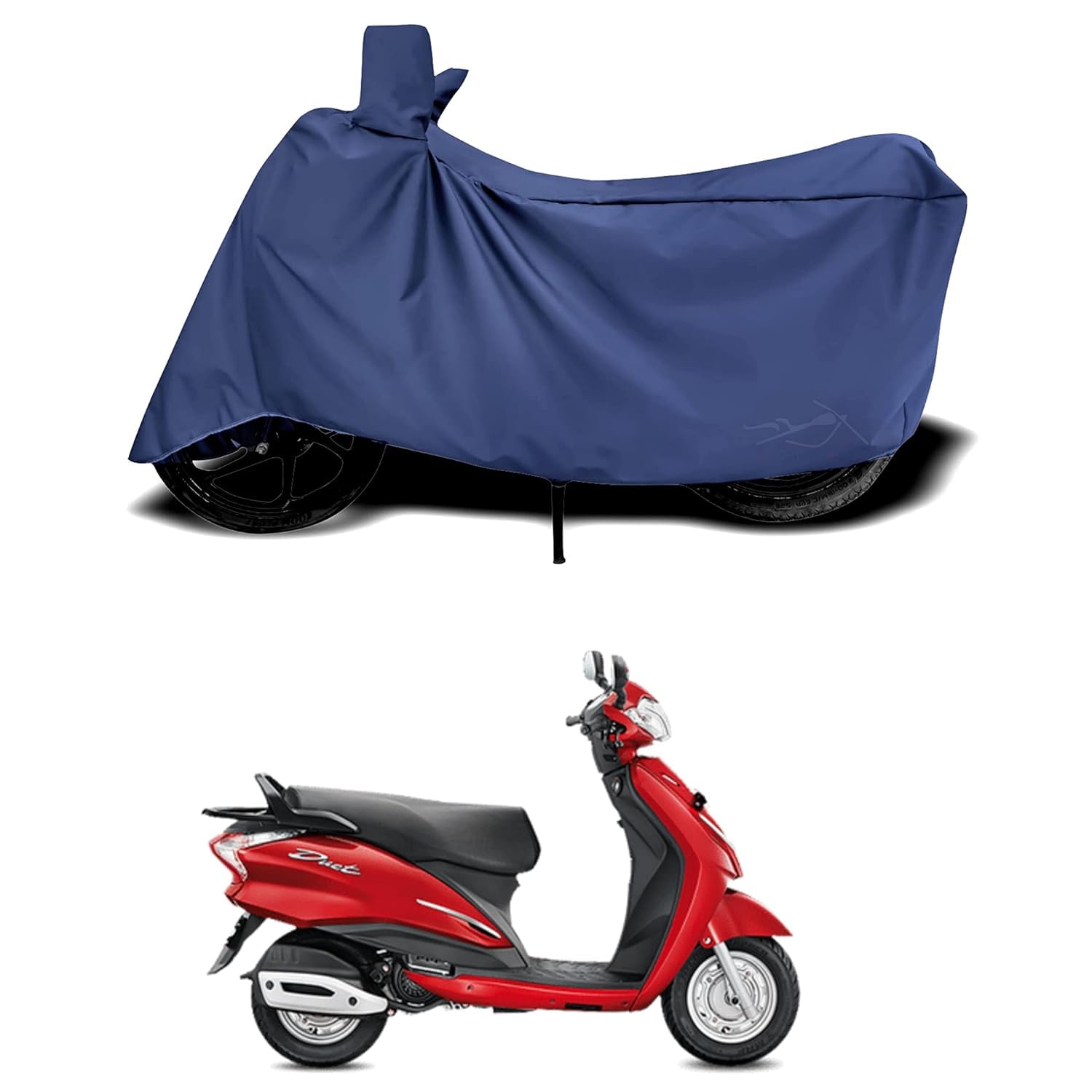 New Hero Duet Waterproof - UV Protection & Dust Proof Full Bike - Scooty Two Wheeler Body Cover for Hero Duet (Navy Blue Colour)-image-28