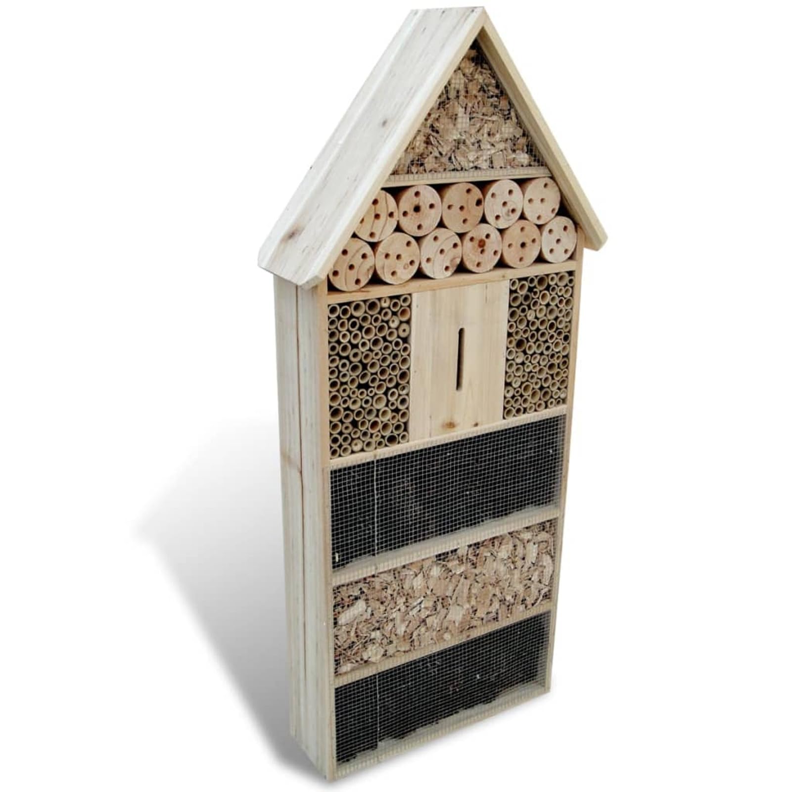Hotel per Insetti XXL 45,5 x 15 x 99 cm,Hotel per Insetti,in Legno,Naturale,per api Selvatiche,Coccinelle,Mosche,Farfalle,bombi,Insetti Volanti,apiari