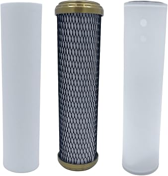 NuvoH2O RV Replacement Cartridge Sediment + Iron Filter Salt-Free Water Softener for RVs Reduces Scale, Iron, Heavy Metals, and Sediment Improves Taste & Odor Compact, Eco-Friendly Cartridge
