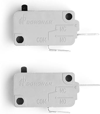COMPSTUDIO Microwave Oven Door Switch Fit for Microwave DR52 16A 125/250V Normally Open & Normally Close, Push Button, Panel Mount, Hinge Lever, Grey