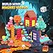 Playtigo 154PCS Magnetic Blocks Mine Magnet World Block Cubes Toy with Magnet Board for Kids Ages 4-8, Magnetic Tiles Kids Sensory Birthday Gifts Game Toys for Boys & Girls Ages 3+