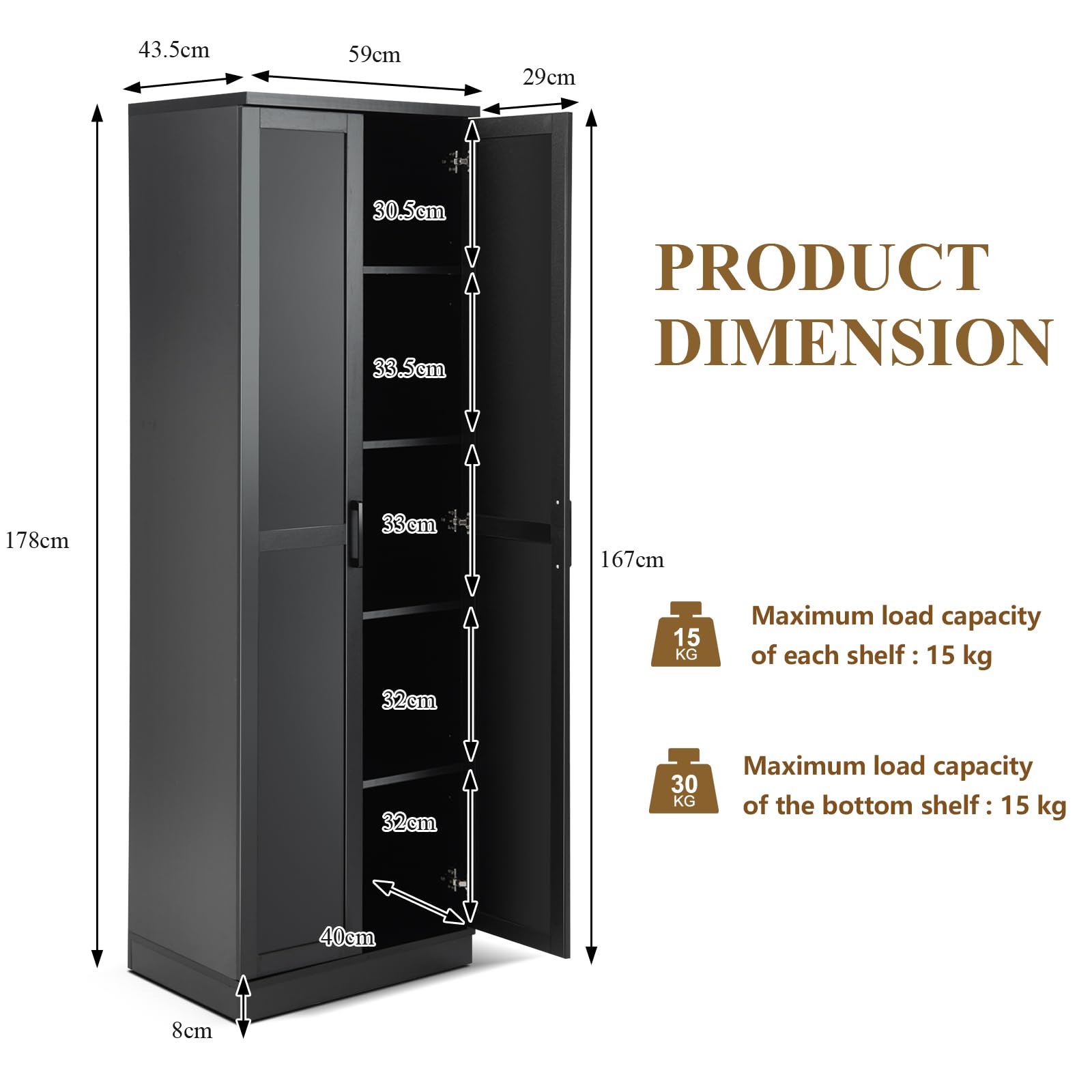 Armoire de rangement Finn bas double blanc 590 x 370 x 800 mm 130549