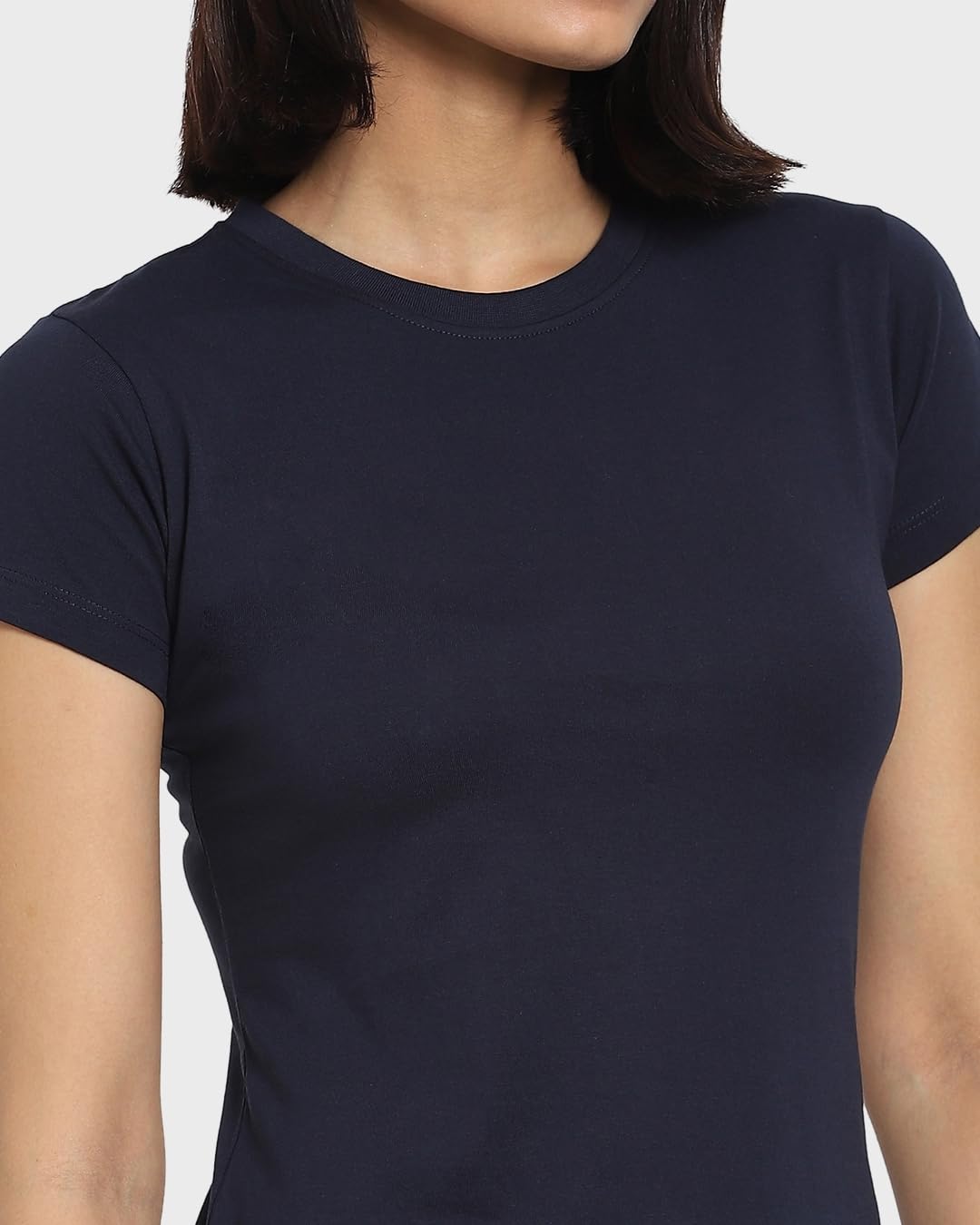 Bewakoof 243240_BK - Camiseta de manga corta con cuello redondo para mujer (paquete de 1)