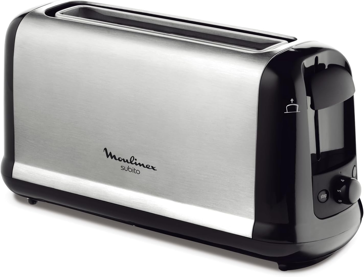 Moulinex Principio LS160111 - Tostadora de una ranura larga de 25 cm, bandeja recoge-migas con 7 niveles de tueste, modo de descongelación y botón apagado, para gran variedad de pan, Color Blanca — view 3