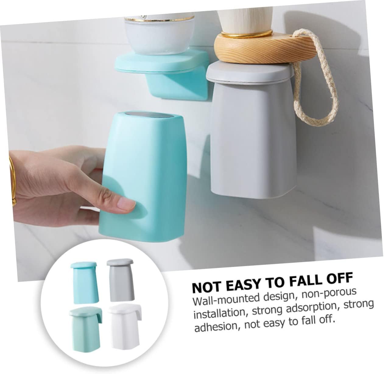 PRETYZOOM 4pcs Tooth Brush Holder Wall-Mounted Toothpaste Holder Simple Home Hotel Tooth Cups Non-Marking Toothbrush Decor