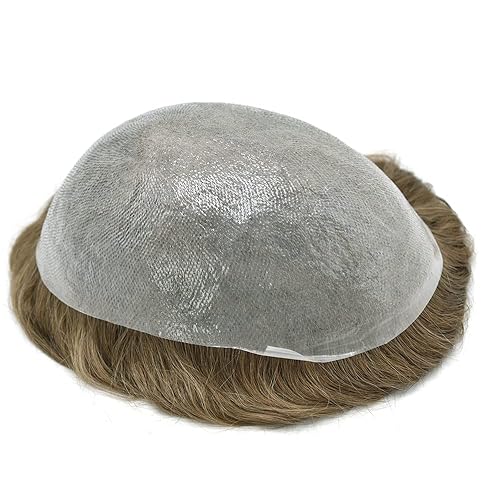 Miniatura 49 de Toupee For Men Ultra Thin Skin Human Hair Piece For Men Toupee V-loop Natural Looking Hair Replacement System Hairpiece 8x10#210#2 DARKEST BROWN+10%