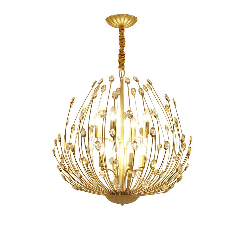 CSXSXAUO K9 Crystal Chandelier Lighting Modern Gold Adjustable Ceiling Light Fixture Pendant Lamp for Dining Room Bathroom Bedroom Livingroom-Golden 6 Lights Commemoration Day vision