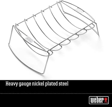 Weber Original Rib & Roast Holder DualPurpose Grilling Rack for Ribs and Roasts, Plated Steel, Easy to Store, DishwasherSafe, Fits Most Grills