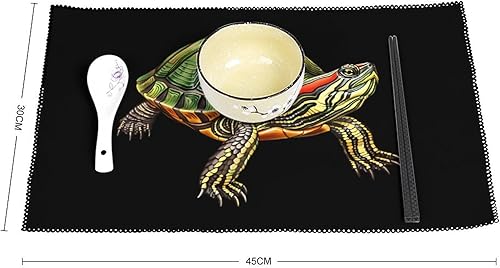 Miniatura 2 de Red Eared Slider Turtle Placemats Set of 6 Resistant Table Mats Washable Place Mats for Dinner Party Table Decoration