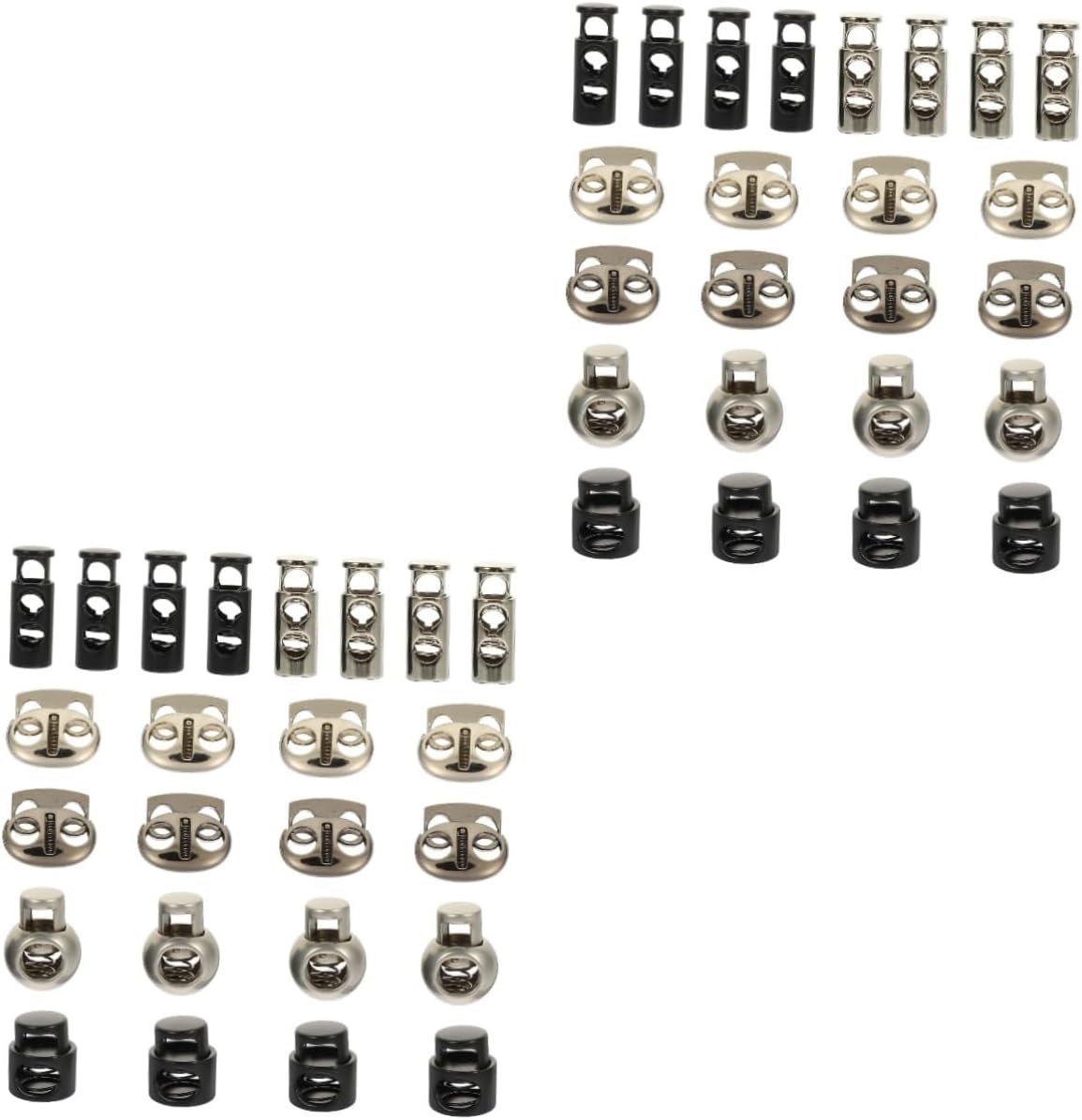 Gadpiparty 72pcs Metal Spring Cord Locks Toggles for Drawstrings Lanyards and Clothing Easy to Install for Projects and Repairs