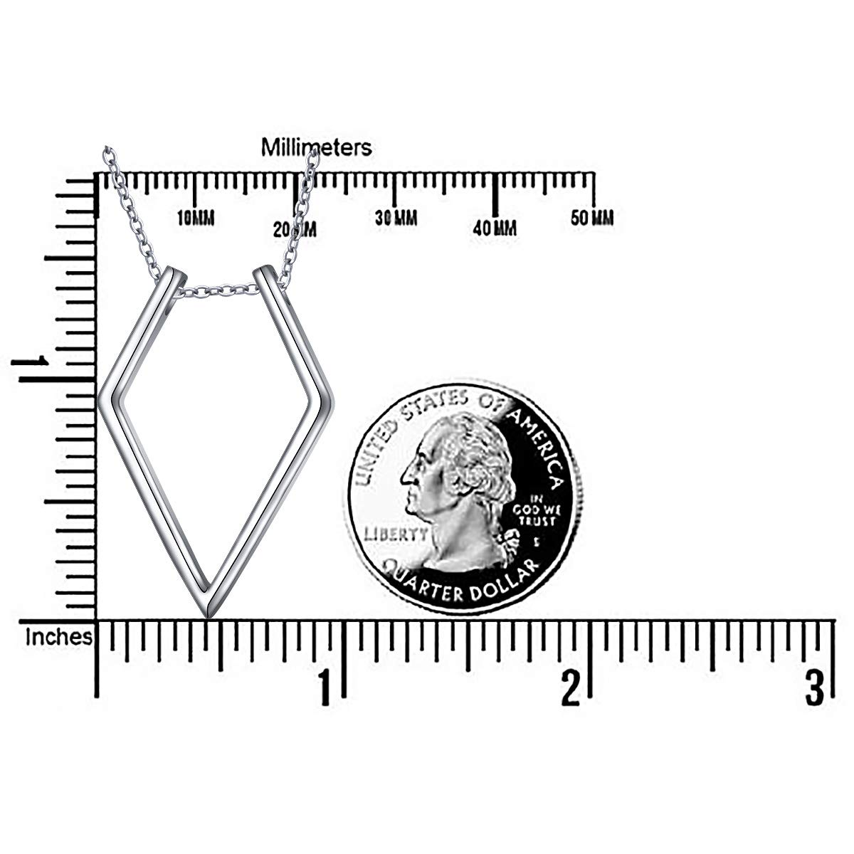 Collier avec pendentif en forme de losange ouvert en argent sterling 925