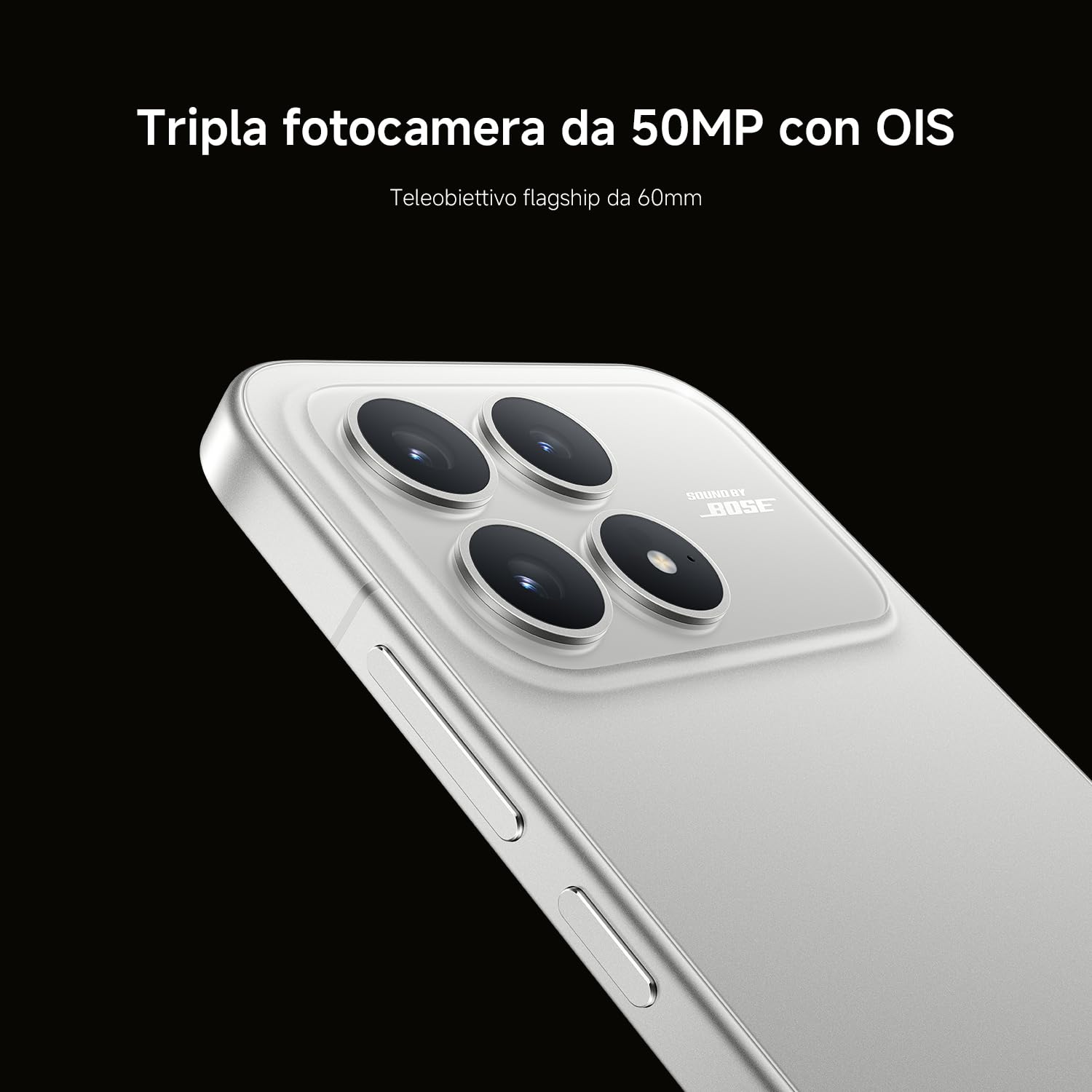 Xiaomi POCO F8 Pro, Smartphone 12+256 GB, Display AMOLED 6,59" 120Hz, Tripla Fotocamera 50MP Teleobiettivo 60mm, Audio Sound by Bose, Batteria 6210mAh, Titanium, Garanzia 2 anni, Caricatore escluso