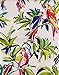 Watercolor Parrots in Tropical Paradise Abstract Vinyl Flannel Back Tablecloth (60" Round)