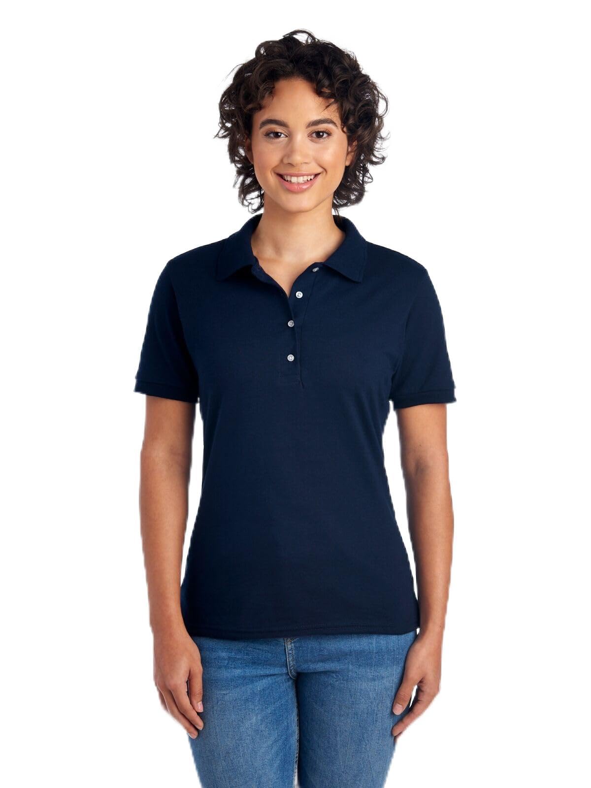 Jerzees Womens Womens Short Sleeve Polo Shirts Cotton Blend Moisture Wicking Sizes S-2xl