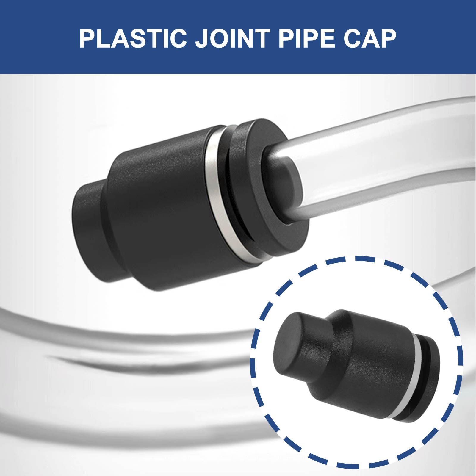 OTOTEC 10PCS 6mm OD Push to Connect Fitting Pneumatic Cap Tubing Quick Cap Plug Fitting Air Tool Accessories for Pipe Tube(Black) - Image 3