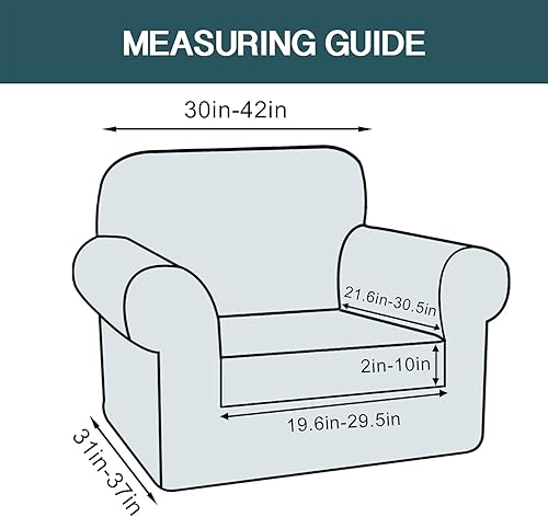 Miniatura 3 de FantasDecor Fundas de sofá de 4 piezas, fundas de terciopelo para sofá de 3 cojines, paquete de 2 fundas de terciopelo para sillón, color gris pardo