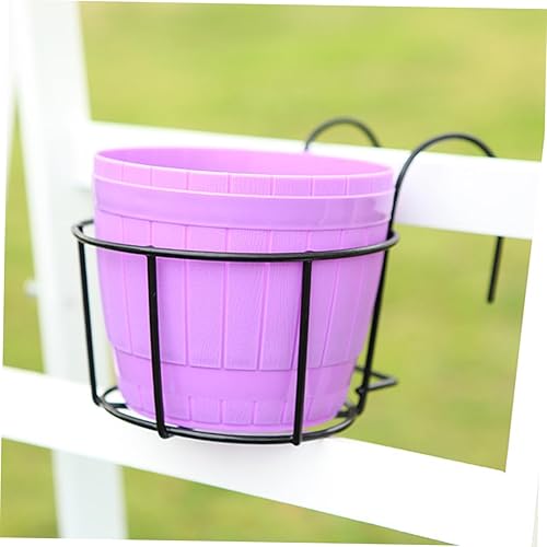 Miniatura 5 de Happyyami Soportes de estante de hierro, macetas de esgrima al aire libre para plantas al aire libre, colgadores de macetas para plantas, macetas,