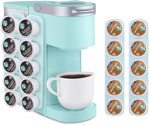 SUNGRACE Soporte para cápsulas de café K Cup, organizador de almacenamiento lateral y boca arriba, perfecto para mostradores pequeños (azul, paquete