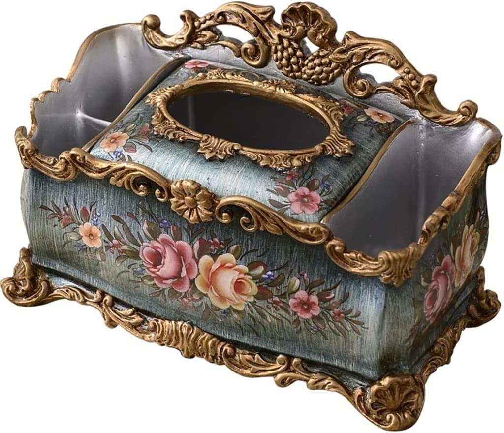 GTHTUHFD European-Style Multi-Function Tissue Box Home Living Room Napkin Paper Remote Control Storage Box Tissue Box Ornaments