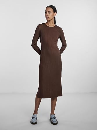Vestido Only Mujer Invierno PIECES Pckylie LS O-Neck Midi Dress Noos BC Vestido Mujer Vestido Invierno Mujer Midi