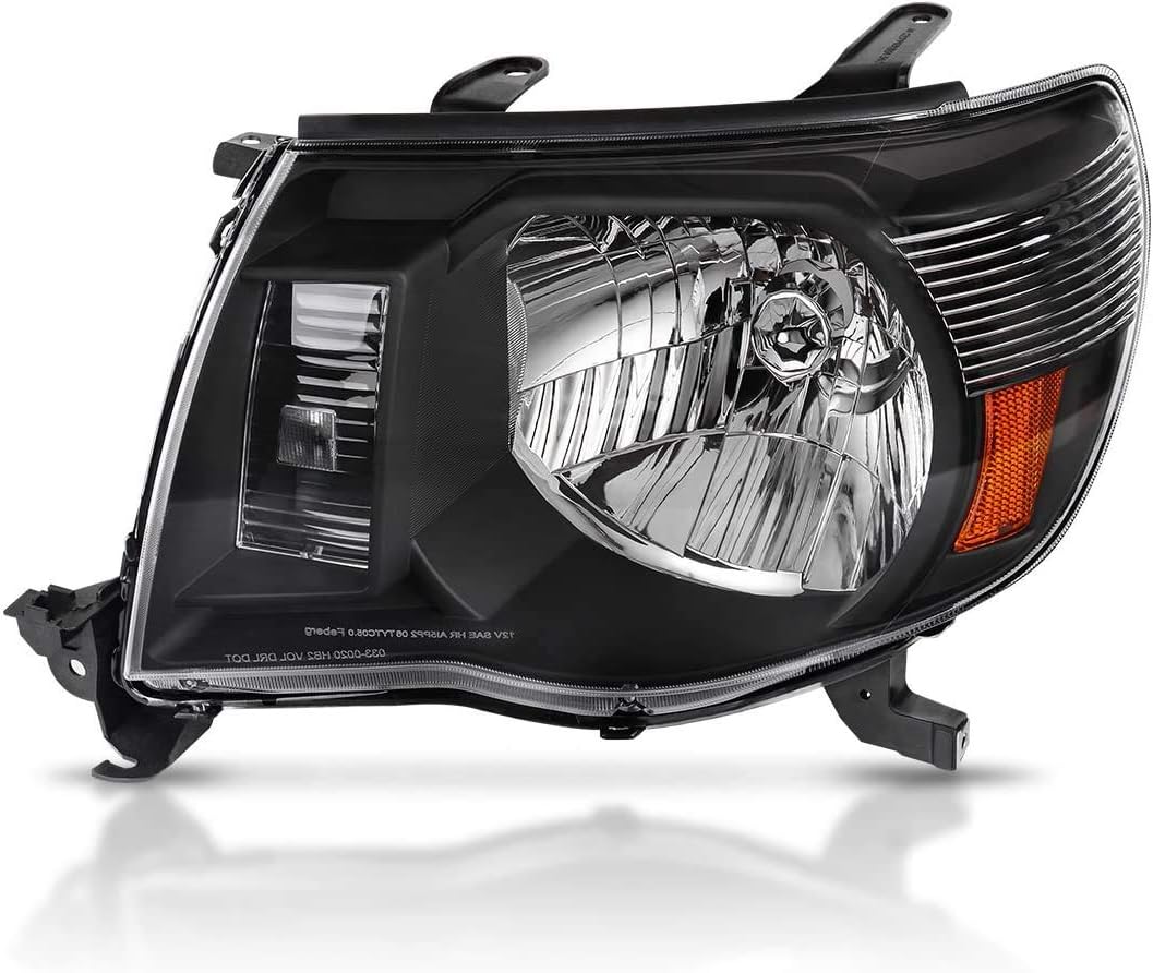 Compatible With TOYOTA TACOMA 2005 2006 2007 2008 2009 2010 2011 Headlights BLACK HOUSING Driver And Passenger Side（W/O Bulbs）