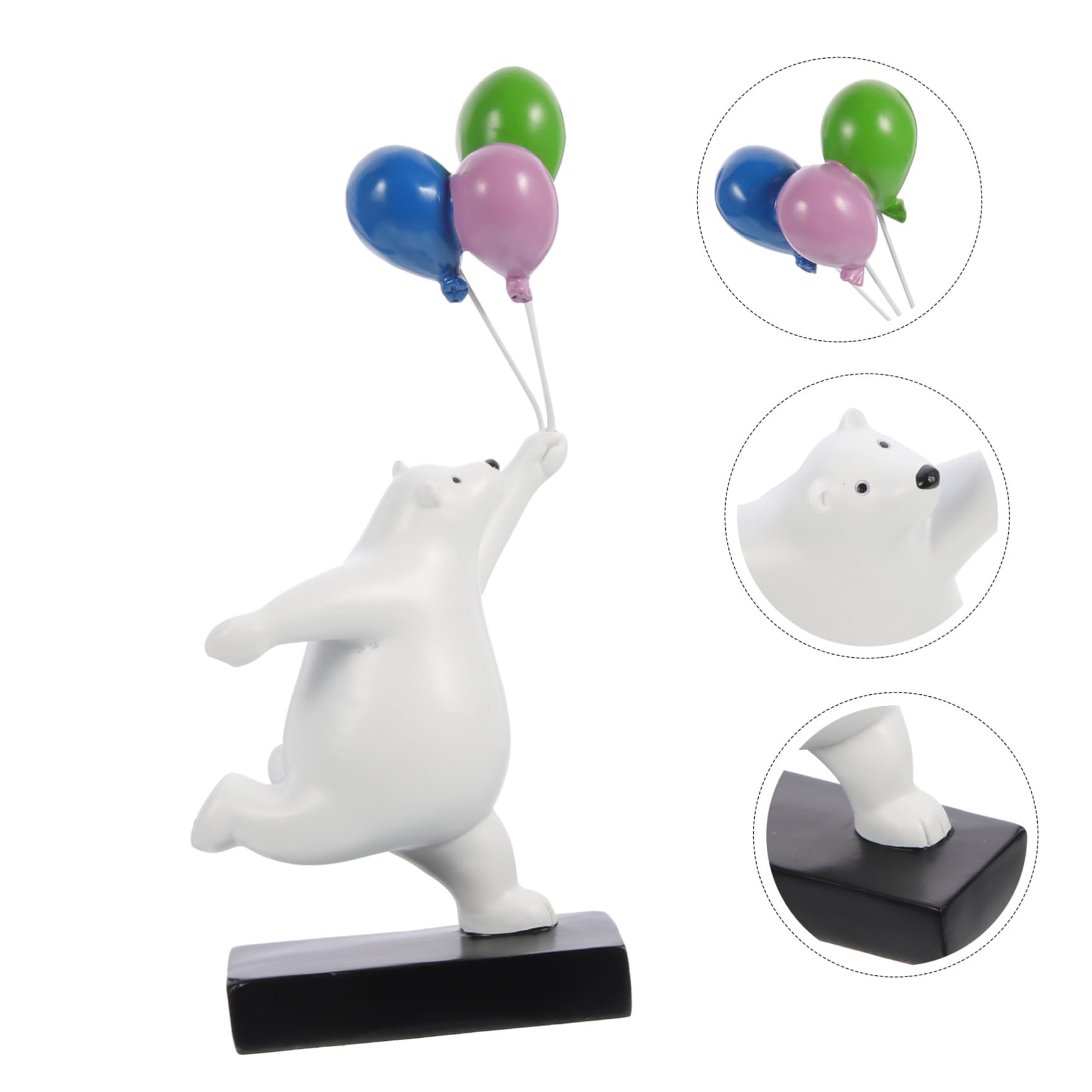 Operitacx Scultura Orso in Resina a Forma di Orso Palloncino per Decorazione da Tavolo e Ornamento per Casa Ufficio Stile Cartone Animato Vivace