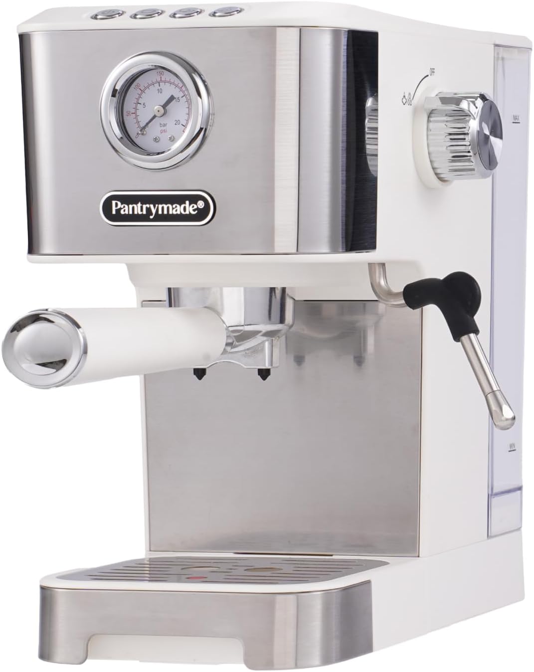 Pantrymade 20 Bar Espresso Machine with Milk Frother and Pressure Gauge