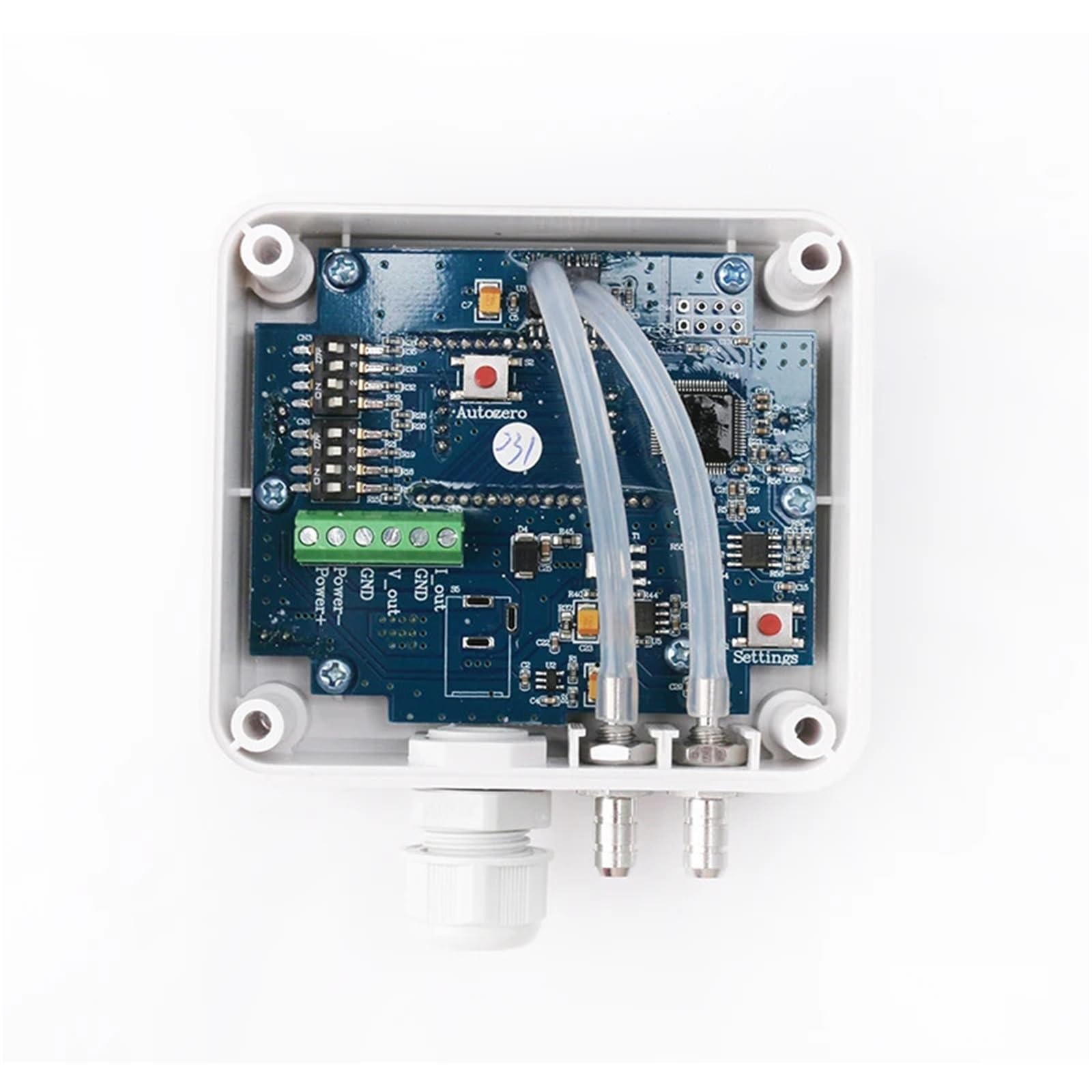 ELM112 Mini transmisor de presión diferencial, aire, sensor Alta precisión(0-2500pa,0-5V)