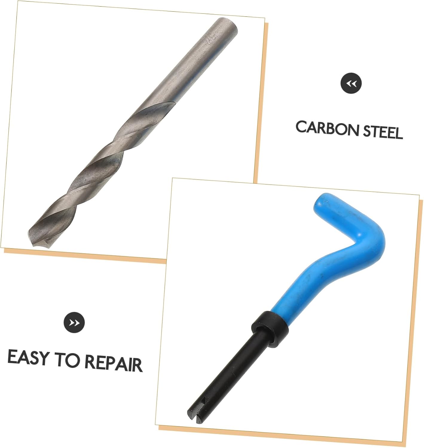 1Set Professional Thread Repair Kit Comprehensive Stripped Thread Tool for Automotive Repair Durable Inserts Versatile for Damaged Threads