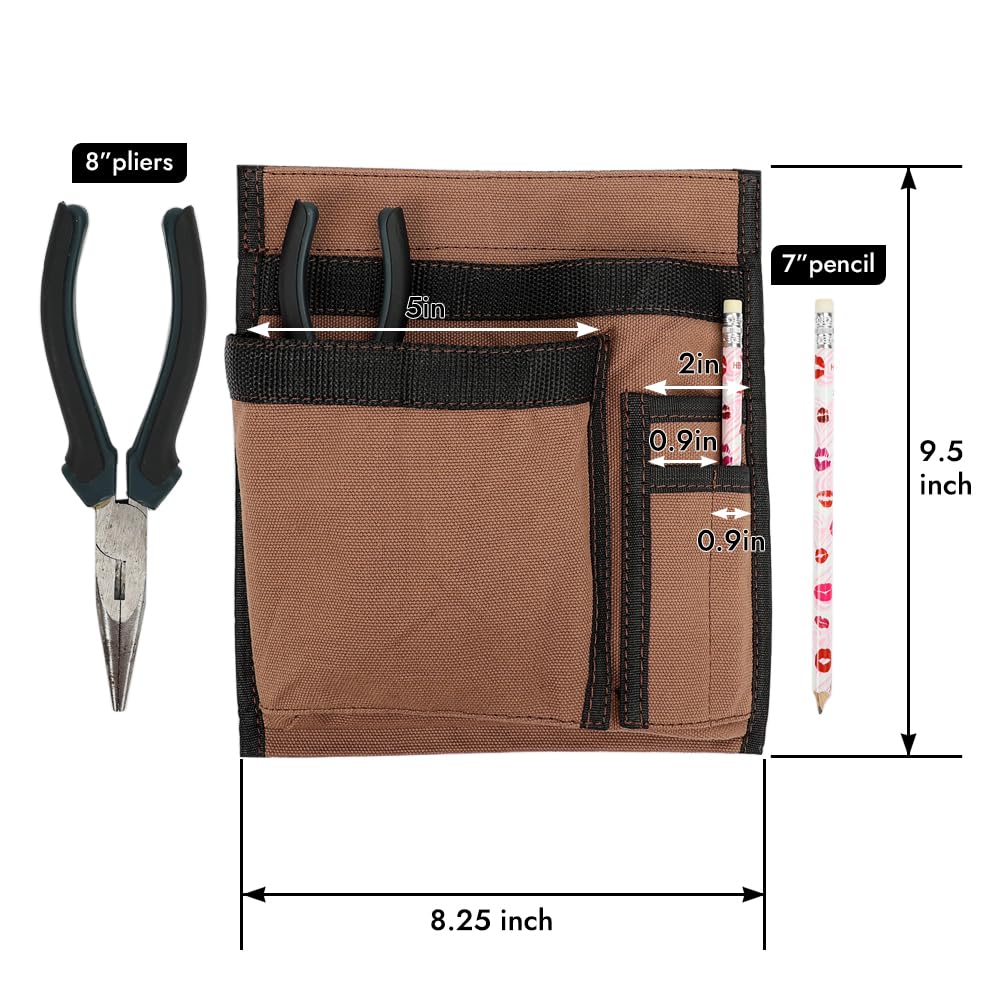 JOINDO Werkzeuggürteltasche Mit 5 Taschen | Wasserdicht & Verstellbar | Perfekt Für Handwerker, Gärtner & Heimwerker (Braun, 24x21 Cm)