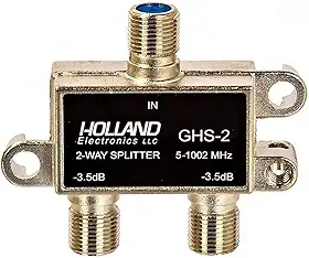 Holland Divisor de Sinal 1x2 Profissional Blindado Universal Rg6 TV a Cabo Satelite Coxial