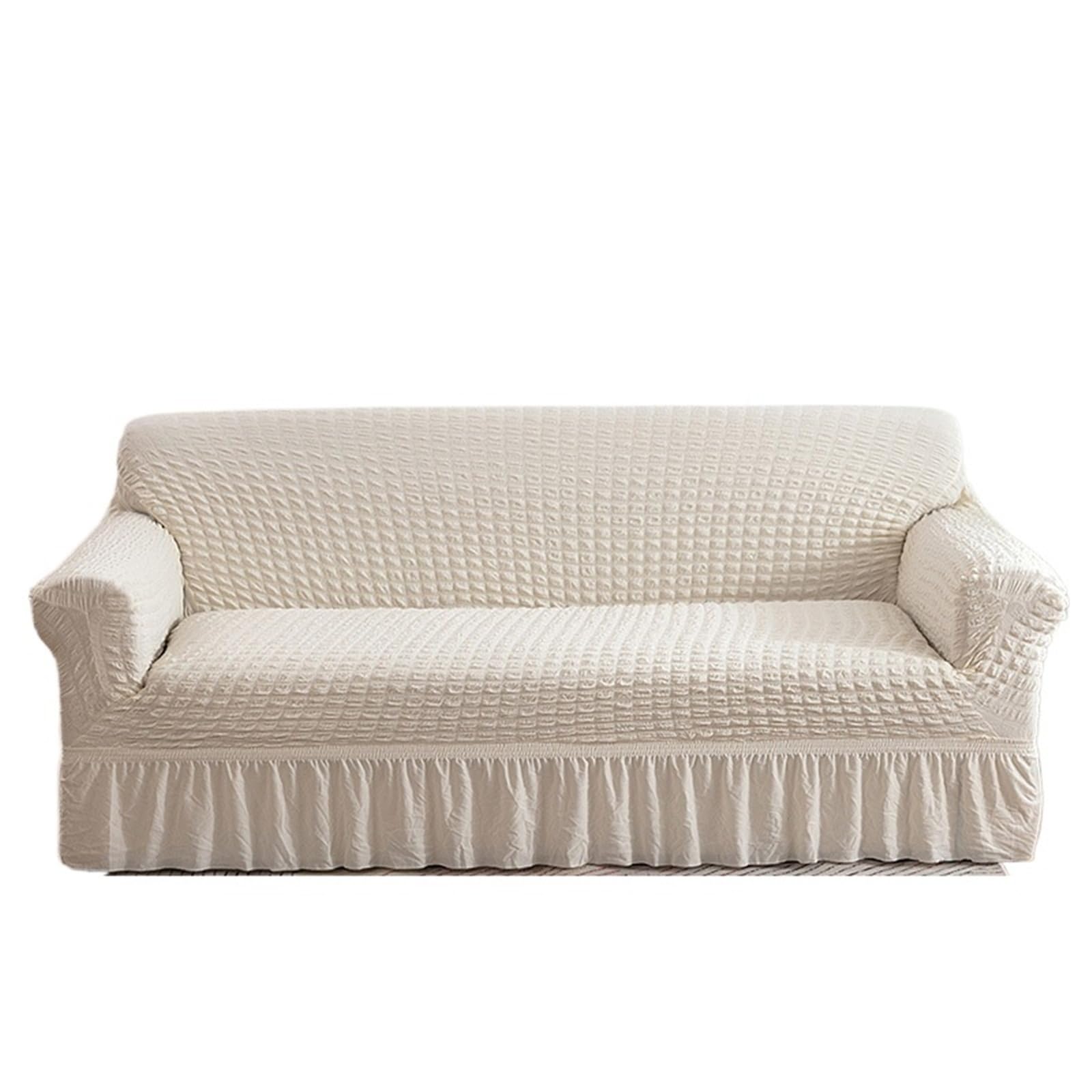 SUBLXPoten Sofa Cover with Skirt Sofa Slipcover with Skirt Easy Fitted Cover for Living Room Couch Washable Elastic(Color 4,L 170-230cm)