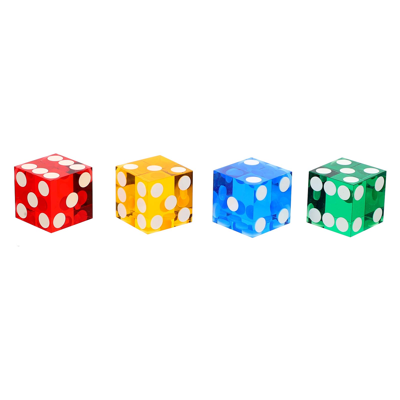 HEALLILY 4 Dados De Precisión De Acrílico De 19 Mm - Set De Juego Para Poker, RPG Y Mesa, Colores Aleatorios Con Bordes Afilados