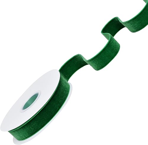 Miniatura 142 de Ribest Cinta de terciopelo verde musgo de 1 1/2 pulgadas, 10 yardas, cinta de Navidad para envolver regalos, corona, árbol de Navidad, decoración