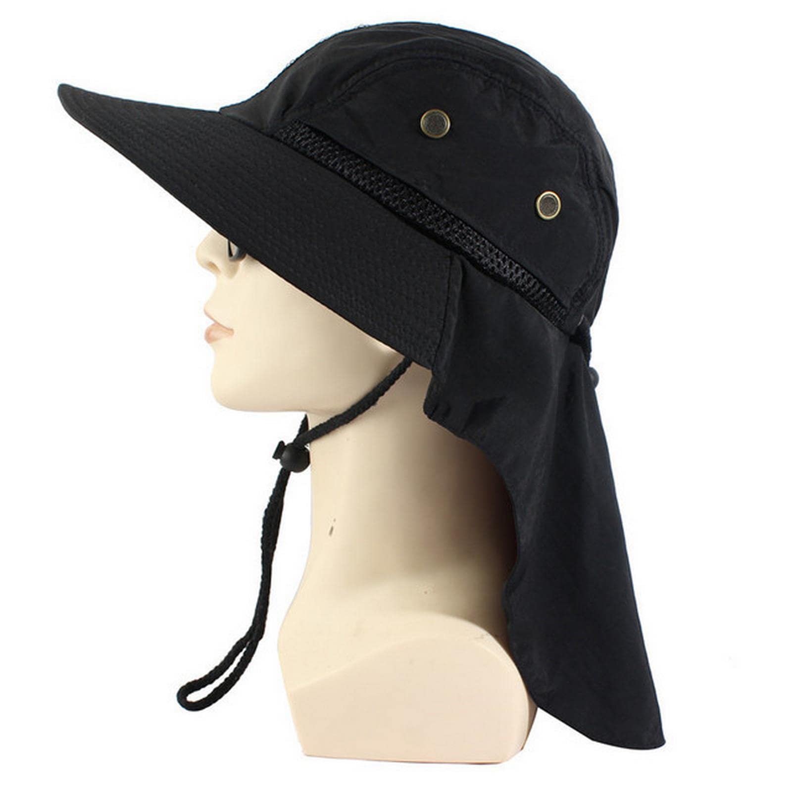 Sombrero de pescador de verano para hombres y mujeres, sombrero con solapa para el cuello, protección al aire libre, ala ancha, sombrero de malla transpirable