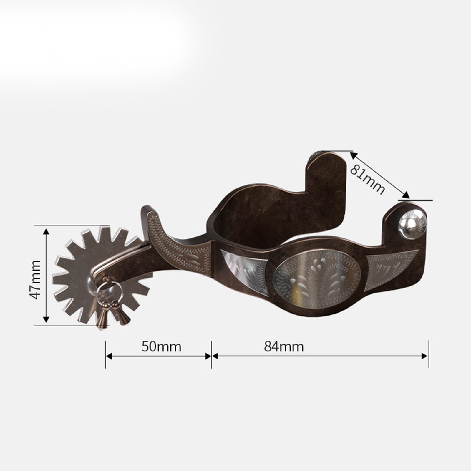 Éperon d'équitation multifonctionnel offrant un guidage précis à travers les dents rotatives pour l'entraînement des compétitions d'éperon gravé