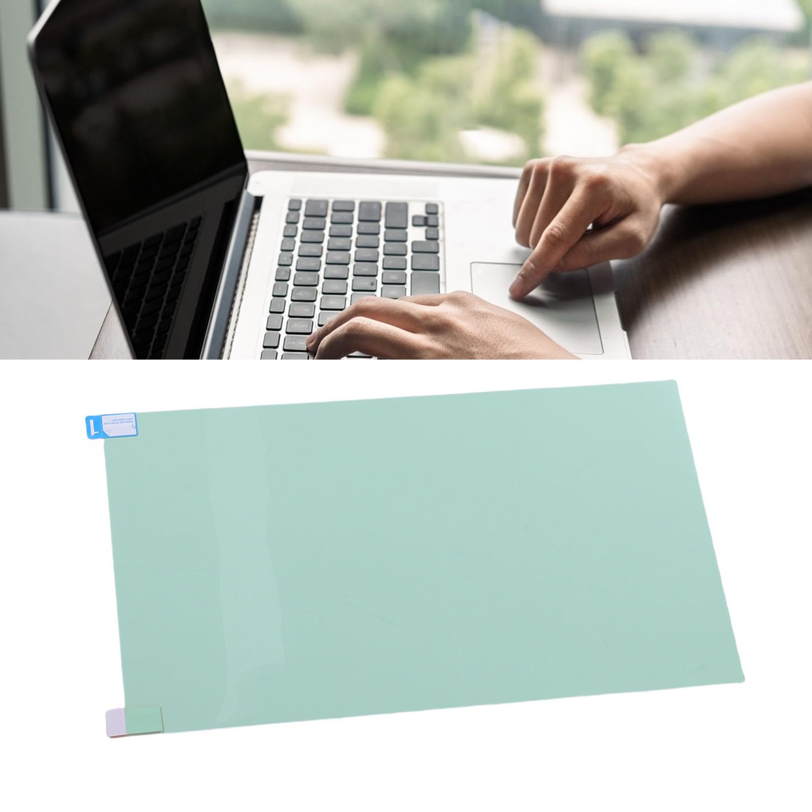 Asixxsix 22-calowe Zabezpieczenie Ekranu Blokujące Niebieskie światło Komputera, Filtr Chroniący Oczy Przed Promieniami UV do Panoramicznego Monitora Biurkowego 16:9, z odblaskową folią