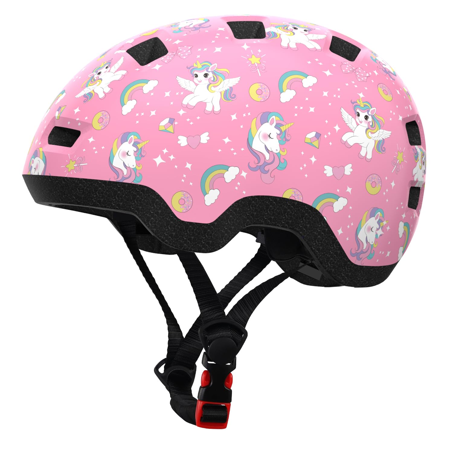 Toddler Bike Helmet Age 1-3/2-4/3-5 Years Old for Boys and Girls - Adjustable Dial Fit - with 12 Vents & Dual Liner (0.16"+0.28") (Unicorn S 48-54cm)