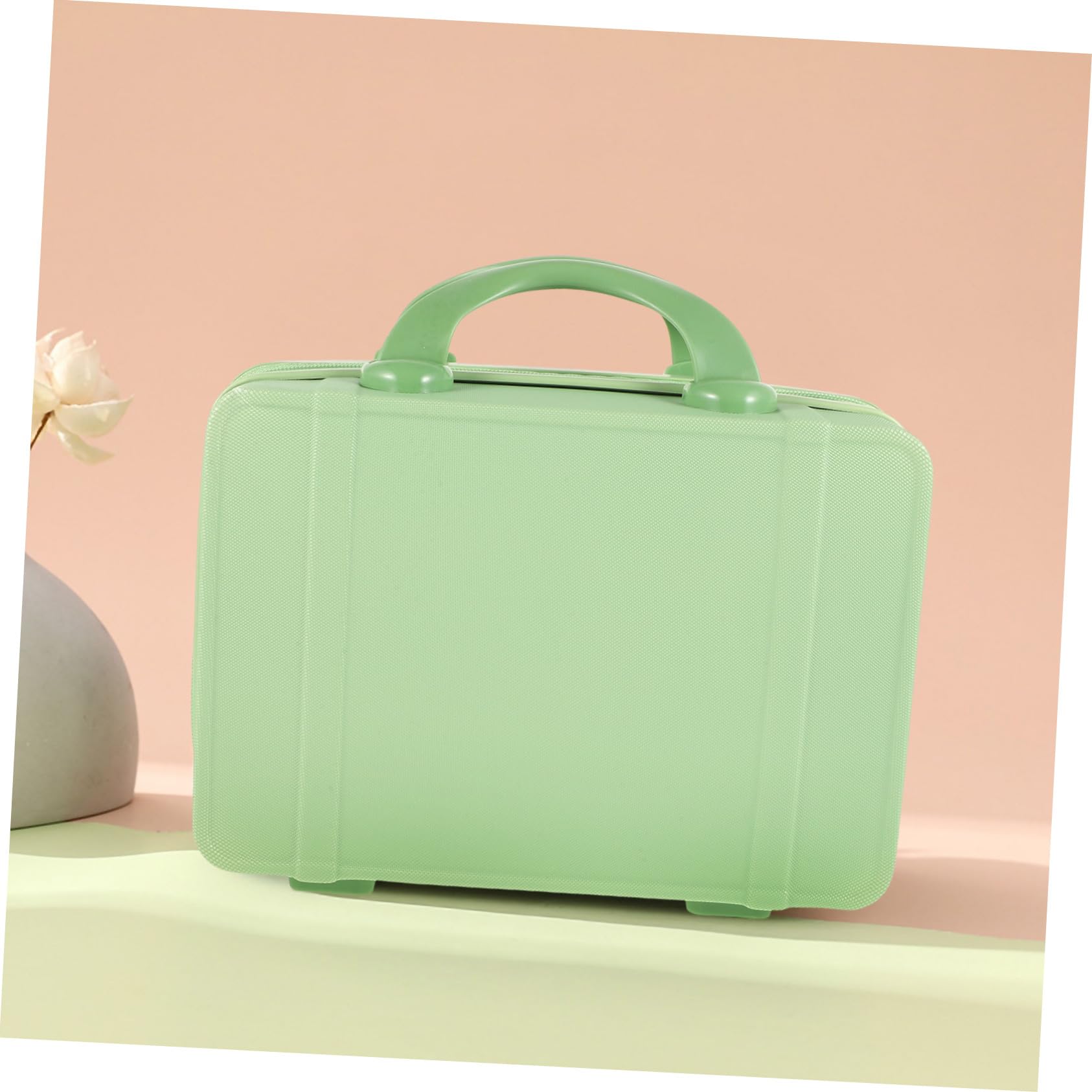 CALLARON Kleiner Kosmetikkoffer für Damen Tragbarer Reise Make Up Koffer aus Abs 14 Zoll Grün Leicht und Praktisch für Kurzreisen