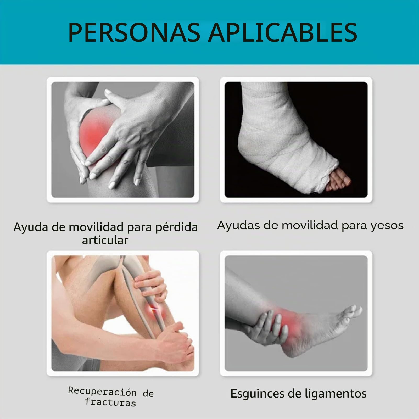 Muleta manos libres, muleta de rodilla sin dolor, muleta para caminar para hombres, muleta de rodilla, soporte de movilidad de rodilla para personas mayores con discapacidad, fractura de tobillo