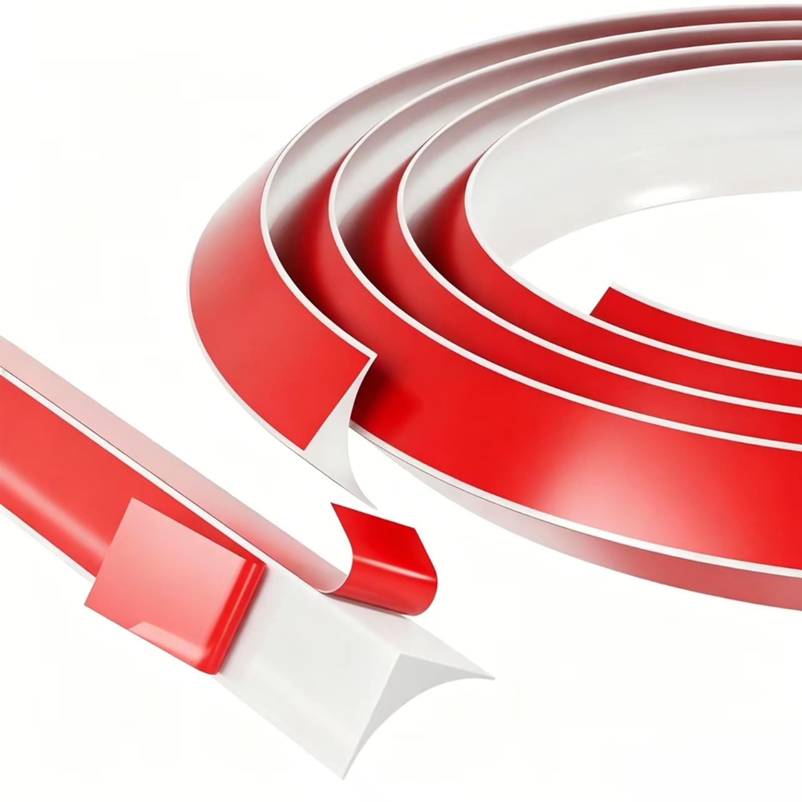 15 x 15mm Silicone Skirting Board Caulk Strip, Self Adhesive Flexible Moulding Trim for Wall Corner, Ceiling Coving, Laminate Floor Edging, Cabinet, Countertop and Shower Tray