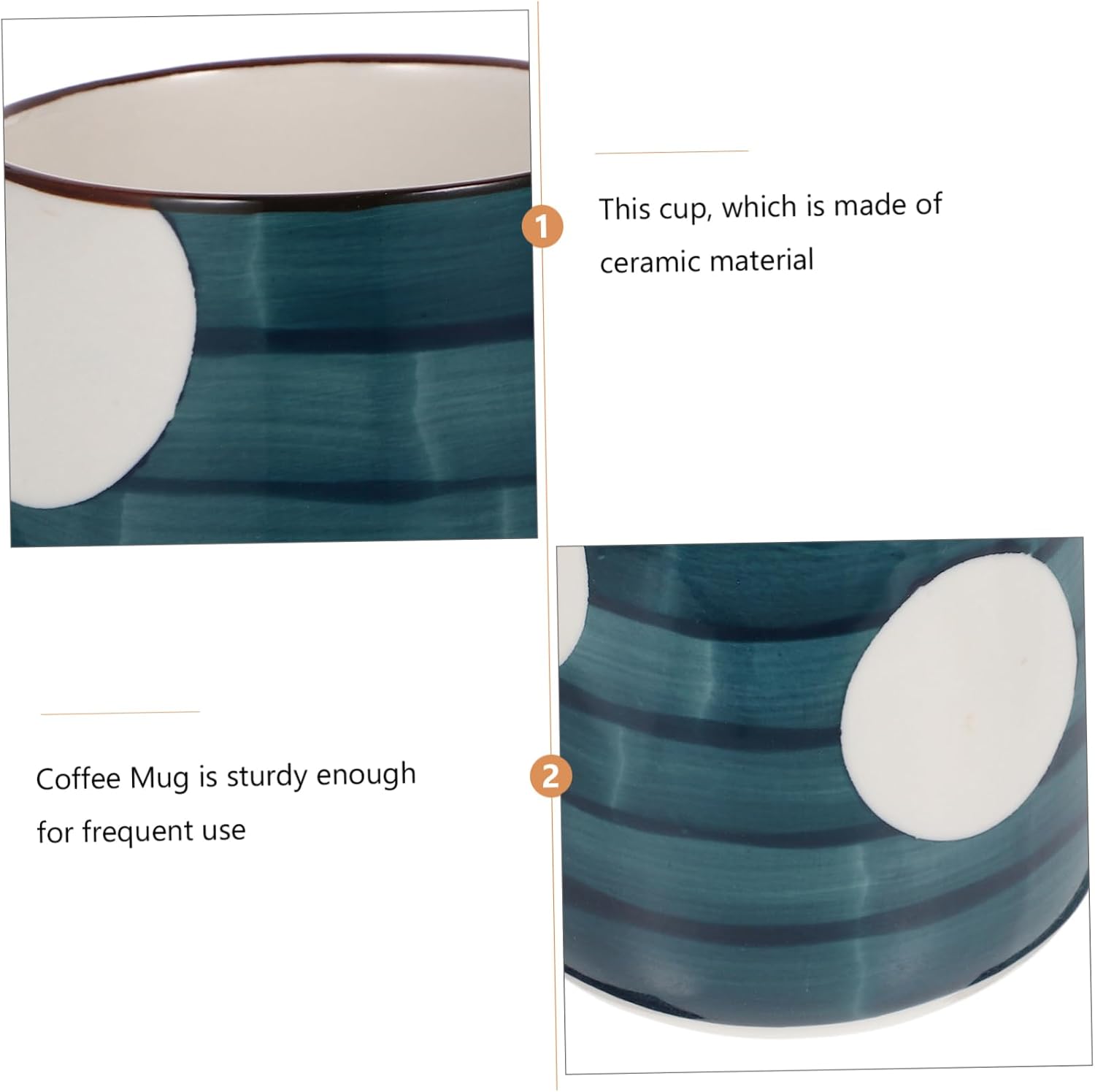 Mikinona Japanese Style Hand-Painted Ceramic Mug Decorative Water Cup for Home and Office 12 oz Latte and Cappuccino Mug Glazed Finish