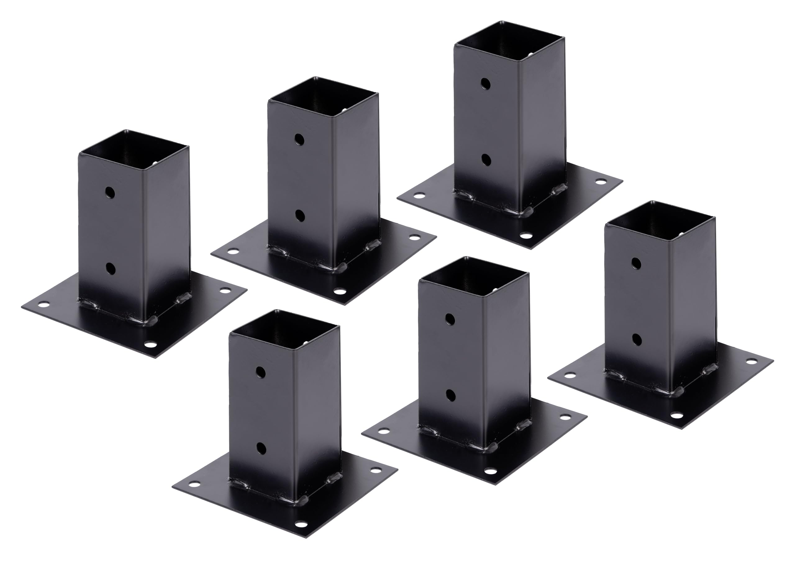 Alberts 825195 Ancre à visser - noire - plastifiée - 71 x 71 mm, Juego de 6