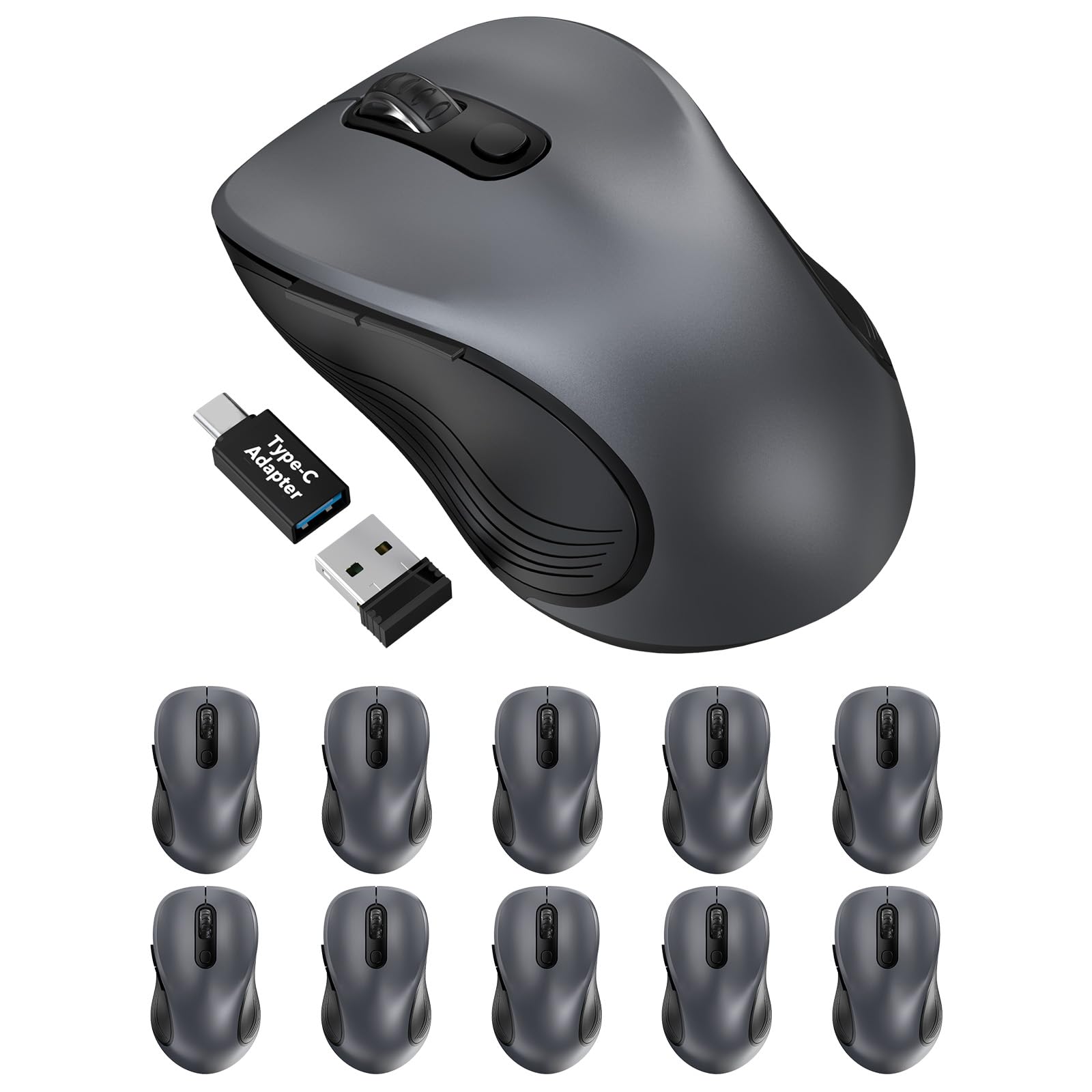 Trueque Wireless Mouse for Laptop 2 4GHz Ergonomic Computer Mouse with Back Forward Buttons 3 Adjustable DPI Levels