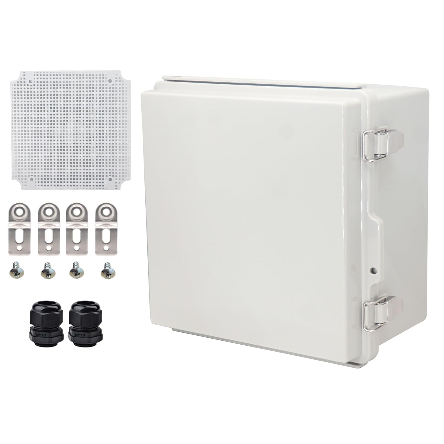 Outdoor Waterproof Electrical Box Junction Box Weatherproof IP67 ABS Plastic Enclosure Switch Router Project Box Electronics DIY Enclosure With Mounting Plate Wall Bracket Grey 8.6"x6.6"x4.3" — Amazon image 10