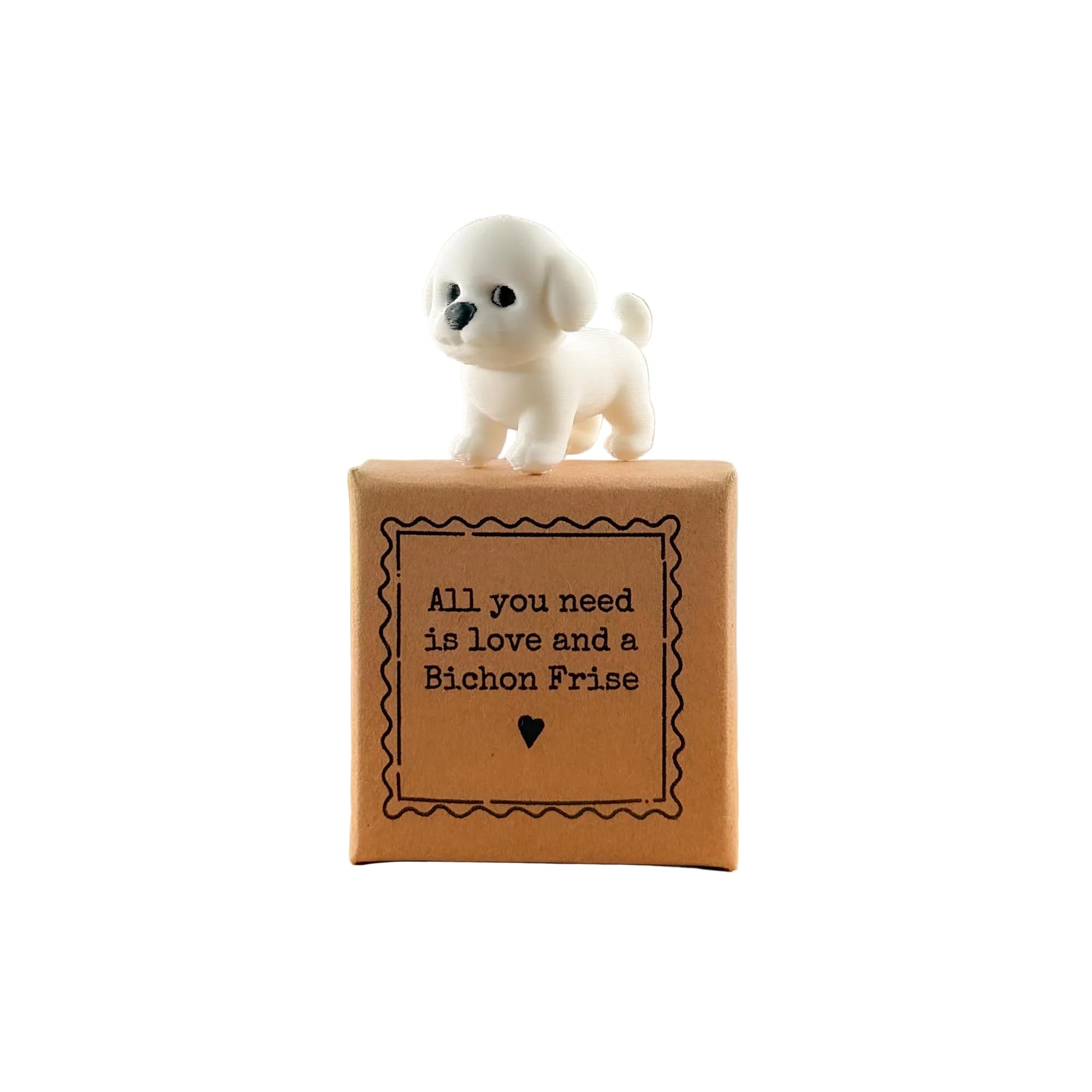 Image Industry Brown Bichon Frise Tiny Little Gift | Miniature Dog Keepsake In Gift Box