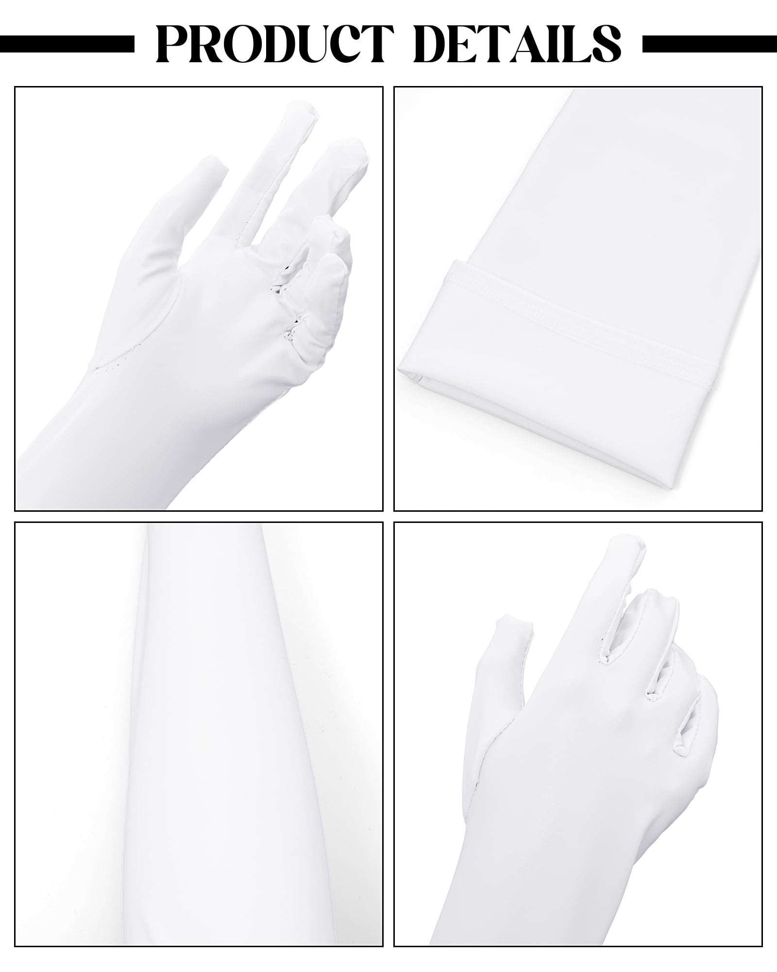 SATINIOR Women's Carnival Halloween Costume Elastic Spandex Shiny Wet Long Gloves and Thigh High Stockings: White