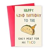 Zyulin Funny 42nd Birthday Card Gifts for Men Him, Happy 42 Year Old Mens Birthday Decorations Gifts for Husband
