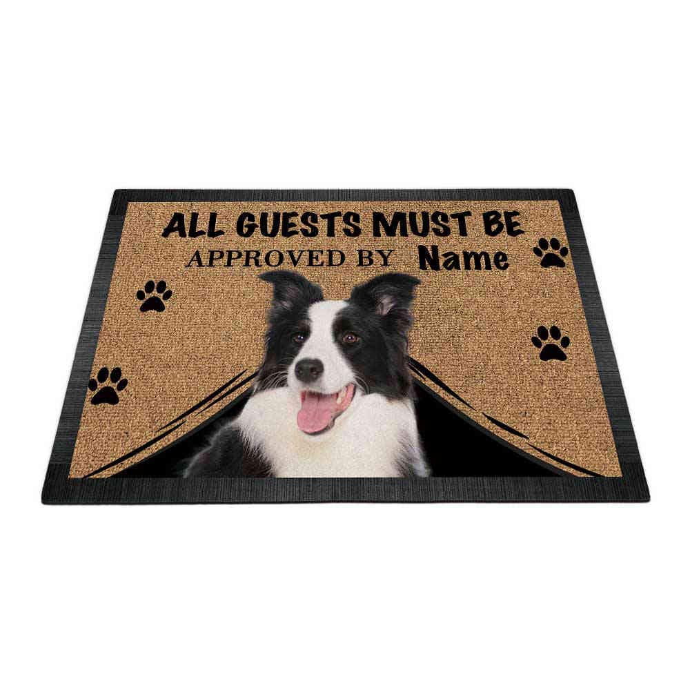 Spersonalizowana wycieraczka z napisem My Love Dog Border Collie Welcome mata podłogowa 'All Guests Must be Approved 70 cm x 40 cm