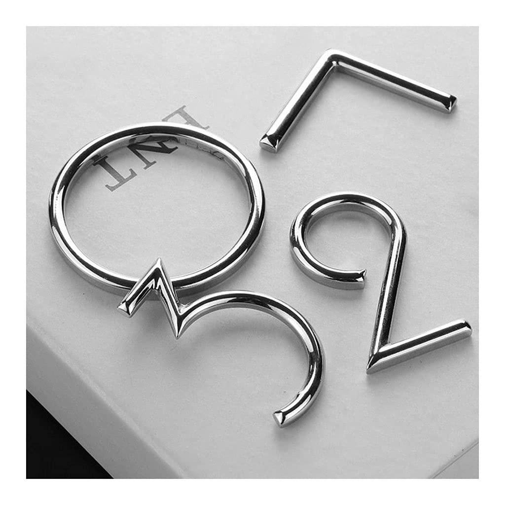 Adesivi for numeri di porta, Numeri di porta, 1 pz Argento Nero Numeri 0-9, Decorativo da parete digitale in ottone retrò, Targhe for porta fai da te for hotel Villa Numero del dormitorio, Altezza: 6